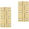YOFASEN Cerniere in Rame - Cerniere Piccolo Cerniera Armadio Porta Cassetto Finestra Cassetta Degli Attrezzi Cerniera per Mobili, Oro, 2.5 pollici(63x34x1.2mm) - 2pcs