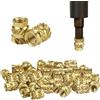 STCRERAG 50 Pz Dado Zigrinato M4 6 x 6 mm, Inserti Filettati a Caldo, Inserto Filettato Interna in Ottone, Dadi in Ottone per Stampa 3D, Boccola Filettata, Dadi Filettati Femmina in Ottone Zigrinato