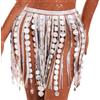 Ushiny Gonna con Frange di Paillettes gonne con Frange argentate Outfit da Festival Sciarpa per Danza del Ventre Accessori da Rave per Donne e Ragazze