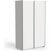 Demeyere 190001 Porta Scorrevole con Armadio Moderno, Colore Bianco Opaco e Finiture in Metallo, 116.5 x 59.8 x 203 cm, Legno Ingegnerizzato, Grigio