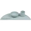 Nattou Set Pappa Neonato in Silicone con Tovaglietta, Ciotola, Bicchiere e Cucchiaio - Verde Stelline