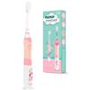 Neno Fratelli Pink Spazzolino elettrico per bambini dai 6 anni in su: 24.000 vibrazioni/min, luce LED e cambio colore, timer 2 minuti con intervalli di 30 secondi, impermeabile, 2 testine