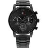 Tommy Hilfiger Orologio Analogico Multifunzione al Quarzo da Uomo con Cinturino in Acciaio Inossidabile Nero - 1791879