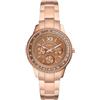 Fossil Orologio Stella per donna, Movimento cronografico al quarzo con cinturino in acciaio inossidabile, 37 mm, Tono oro rosa con abbronzatura