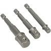 Sealey AK4929 3pc Potenza Attrezzo Adattatore Presa Set, Argento, Set di 3 Pezzi - Argento, Height: 147mm x Width: 92mm x Depth: 21mm