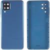 Generico Copri Batteria + lente compatibile con Samsung Galaxy A12 / SM-A125F A125 A125F n.1 retro Posteriore Back Cover Scocca in plastica rigida + lente con cornice (BLU)