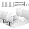 VEVOR Base per Pali 144,5 x 141,5 mm Dimensioni Interne 139,5 x 141,5 mm Ancoraggio per Pali in Cemento in Acciaio al Carbonio Zincato per Impieghi Gravosi, Elevazione 25,4 mm per Pergole in Cemento
