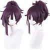 maysuwell Parrucche Cosplay Viola Costume di Ruolo Parrucca Capelli Corti con Coda di Cavallo per Donne Festa di Halloween Cosplay