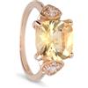 ALFIERI & ST. JOHN Anello in oro rosa con quarzo citrino e diamanti