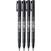 Tombow Fudenosuke - 4 pennarelli a punta morbida, inchiostro nero, confezione da 4