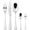 Sambonet 52563-N2 Royal Inox - Set di Posate da Tavola monoblocco in Acciaio Inox 18/10, per 12 persone, 60 pezzi: 12 forchette, 12 cucchiai, 12 coltelli, 12 cucchiaini da tè, 12 forchette dolce