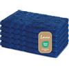 Lavea® 5 Asciugamani Ospite 30x50 cm in Spugna di Cotone 100% Morbidi e Assorbenti, per Casa Hotel Spa - Ideali anche come Asciugamano Viso e Bidet - Blu royal