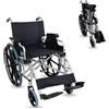 Mobiclinic®, Sedia a rotelle, Pieghevole, Leggera, Sistema sottoporta, Freno di stazionamento, Modello ópera, Alluminio, Ruote piene, Braccioli pieghevoli, Pedane estraibili, Ergonomica