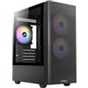 ANTEC NX500M ARGB, Pannello frontale in rete ad alto flusso d'aria, pronto per tipo C 3.2 Gen2, 3 ventole ARGB da 120 mm incluse, pannello laterale in vetro temperato, fino a 6 ventole, supporto