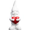 Blogo design gnomo bianco in poliresina h.12 cm - cuore rosso