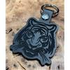 non branded Portachiavi Tigre Grande Felino In Pelle Nera Regalo