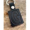 non branded G Lettera Iniziali Nome Alfabeto Pelle Portachiavi Regalo Nero