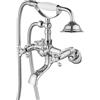 gotonovo Vintage Montaggio A Parete Clawfoot Vasca Rubinetto 3-9Inch Centro Regolabile Cromo Lucido 2 Doppia Maniglia Doccia Rubinetto Sistema Telefono Forma Telefono