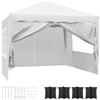 LIFERUN Gazebo 3x3 Pieghevole Impermeabile, Esterno Resistente Con 4 Sacchi Di Sabbia, UV 50+, 4 Pareti Laterali - Per Giardino, Campeggio, Festival, Feste (Bianco)