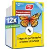 PIC Trappola per Mosche da Finestra - 12x Adesivi Acchiappa Mosche, Efficaci Adesivi per Trappole per Mosche con Design a Farfalla