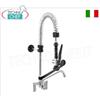 Rubinetto Miscelatore biforo con doccia sospesa alta 600 mm e canna di erogazione lunga mm 250, comando con leva lunga