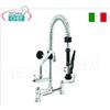 Rubinetto Miscelatore biforo con doccia sospesa alta 600 mm e canna di erogazione girevole, comandi con leve corte