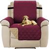 H.VERSAILTEX Copridivano poltrona Impermeabile Divano Protector Mobili Coperture su due lati per Cani/Gatti Letto con Divano Slipcovers 201 x 55cm, Borgogna