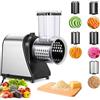 Nictemaw Taglierina Elettrica per Verdure, 250 W, Grattugia Elettrica per Verdure e Frutta, Grattugia per Formaggio, 5 Lame, Nero e Argento