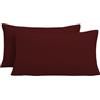 Poligino Federe Cuscini Letto Matrimoniale 50x70cm 2 PCS, Federe per Cuscini con Invisibile Cerniera in Premium Microfibra, Copri Cuscino Letto Anallergico e Traspirante, Bordeaux