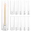 Inweder Portacandele a Cilindro in Vetro Transparente, 30cm Alto, 10 Pcs | per Candele Conico da 2,2cm, Vetro Spesso 2,8mm, Candelieri per Centrotavola, Natale, Matrimoni, Feste, Caminetto, Esterno