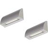 ledscom.de 2x Lampada da parete LED/luce per scale SEGIN per esterni, IP54, piatta, downlight, grigio opaco, angolare, 3,8 W, 265lm, bianco caldo