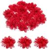 QUARKZMAN 12 pezzi di fiori in chiffon rosso 3 per fai da te, fiori artificiali, per fai da te, vestiti, laurea, fiori, matrimoni, casa, compleanno, feste