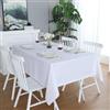 LivinEase Tovaglia Rettangolare 140 x 300 cm - Tovaglie Bianco in Misto Cotone da 250 g/m² Ideale per Tavoli da 8 a 12 Posti - Tovaglia in Lino Ideale per la Tavola di Natale