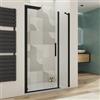 DEGHI Box doccia nicchia 130 cm battente 85 cm e lato fisso con vetro temperato trasparente e profilo nero opaco 195h - Nilo