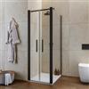 DEGHI Box doccia 90x70 apertura saloon con vetro anticalcare trasparente e profilo nero 195h - Lost