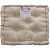 GBiancheria Cuscino Arredo MATTONELLA 40x40 Tinta Unita Trapuntato con Bottoni Fouton (Beige)
