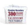 Tex family Piumino Letto Invernale Bianco 300 gr/mq - Microfibra Morbida e Poliestere Anallergico - Caldo e Traspirante - 1 PIAZZA E MEZZA