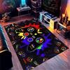 PEIHUODAN Tappeto Camera Da Letto Gaming Graffiti Ragazzo Bambini Tappeto Salotto Gamer Abbaglianti Stella Graffiti Neon Video Controller Di Gioco Lavabile Grande Antiscivolo Gioco Morbido (Black,100x150cm)