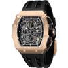 TSAR BOMBA Orologio da uomo 50 m impermeabile Tonneau Cassa in acciaio inox zaffiro vetro con cronografo funzione data giapponese movimento al quarzo regali per uomo moda lusso