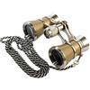 HQRP Binocolo da teatro 3 x 25 di colore oro/argento con messa a fuoco centrale con catenella d'argento per il collo