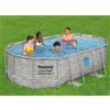 Bestway Piscina Fuori Terra ovale Bestway 56714 Con Oblo Swim Vista Ovale 427 x 250 x 100 Cm effetto legno