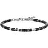 GAVU Bracciale da Uomo con Perline Heishi di Pietre Dure Naturali, Bracciale Pietra Nera ed Ematite da Uomo Stile Minimalista
