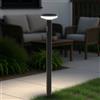 Paletto da giardino Solare Nero 80cm con Sensore Movimento e Picchetto Colore Bianco Naturale 4.000K