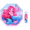 decalsweet Ombrello Pieghevoli Antivento Bambino, Ombrello Automatico da Sole con Strisce Riflettenti, Ombrello Piccolo Portatile Resistenti da Viaggio per Ragazzo e Ragazza, Castello della Sirena