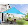 Hiseng Tenda a Vela Ombreggiante Impermeabile Triangolo, Vele Parasole da Giardino Protezione Raggi UV 95% Telo Ombreggiante Terrazzo con 3 Corde per Piscina Patio Pergola (Azzurro,3x3x3m)