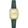 Lacoste Orologio Con Movimento Al Quarzo A Due Lancette da Donna Collezione PARISIENNE con Cinturino in Pelle Verde, 2001442, Square Dial, Gold