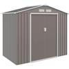 Outsunny Casetta da Giardino Porta Utensili in Lamiera con Porte Scorrevoli, 213x130x185cm, Grigio|Aosom
