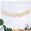 IHONYI Boho Deko - Arazzo Da Parete In Macramè, Elegante, Con Catena Luminosa a Led Da 3 m, Tessuto a Mano, Decorazione Da Parete Per Soggiorno, Camera Da Letto, Balcone