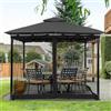 Aisny Zanzariera per Gazebo, 3 x 3 m Zanzariera Esterna Impermeabile Tende per Pergola con Cerniere Zanzariera Universale per Gazebo Pareti Laterali Nere per Giardino Cortile Esterno