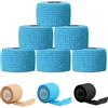 KATLKIU 6 Rotoli Benda Elastica Autoadesiva, Bendaggio Autoadesivo Traspirante, Fasciatura Coesiva per Sport e Uso Medico, per Ginocchio, Caviglia, Braccia e Mani (blu, 2.5CM x 4.5M)